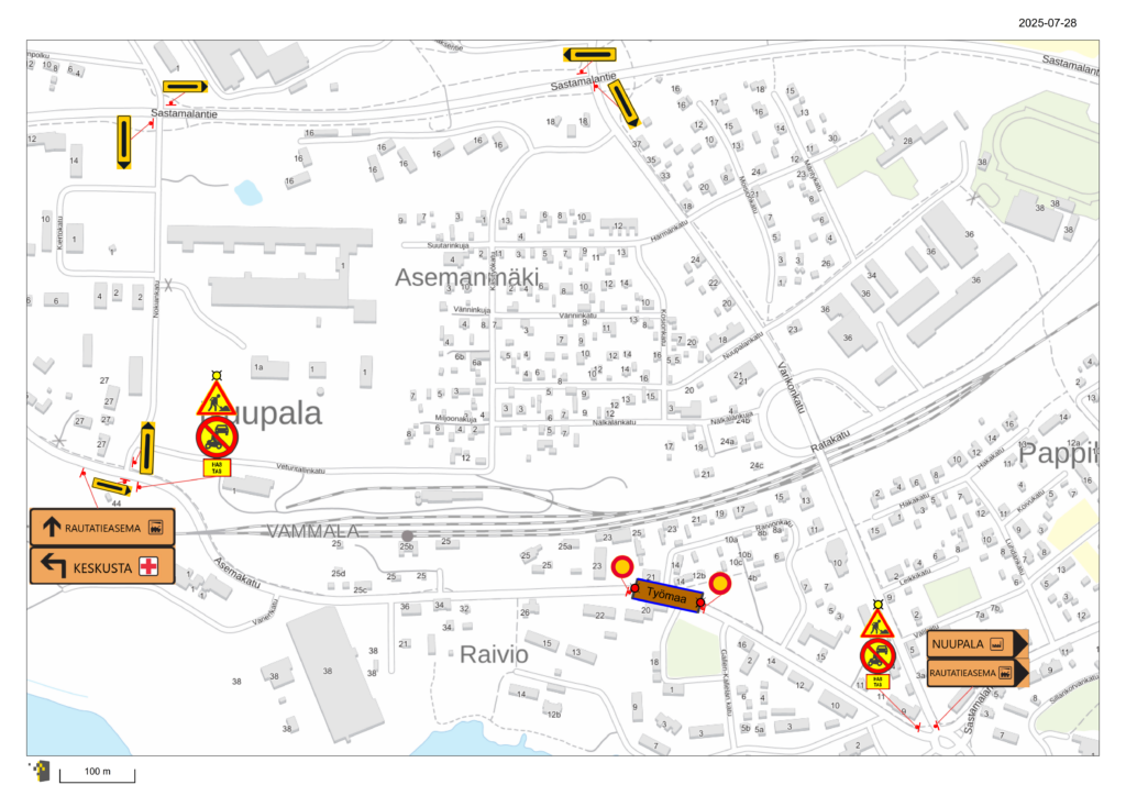 Asemakadun tilapäiset liikennejärjestelyt